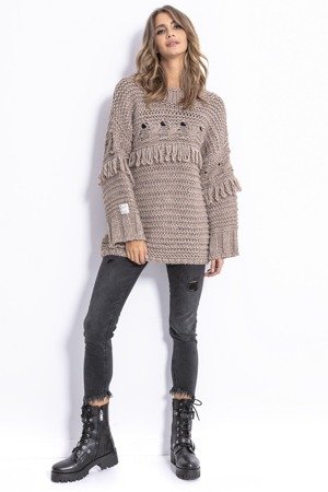 Sweter chunky knit mocca